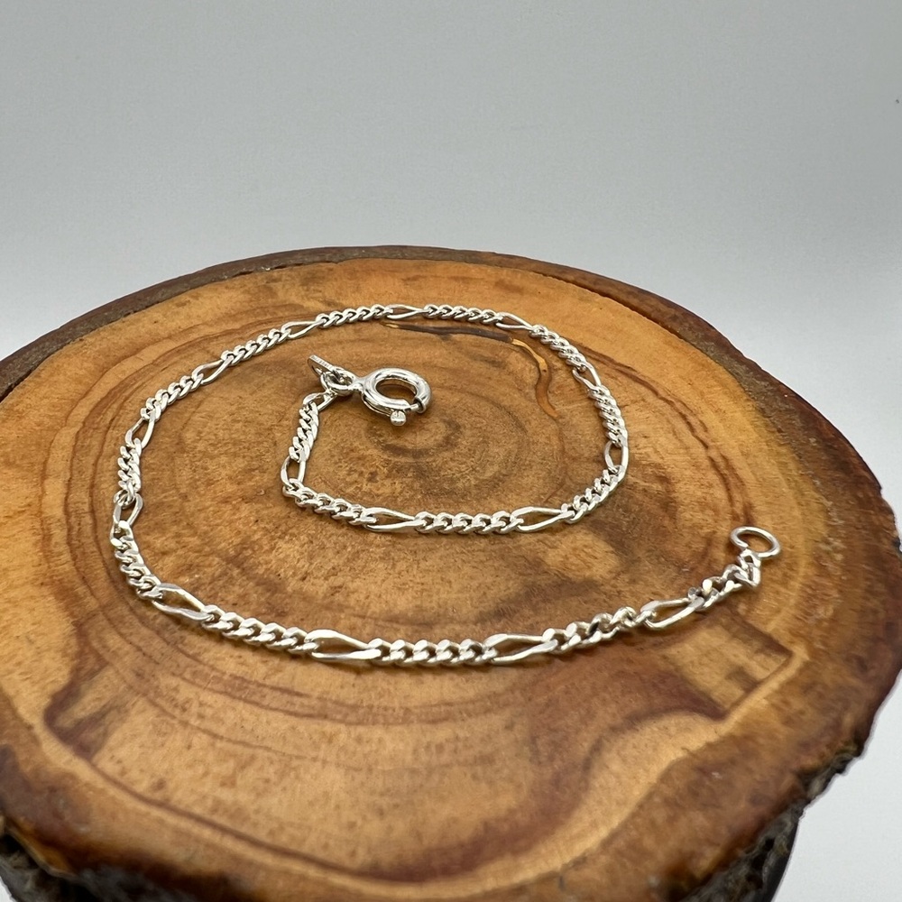 Silver 925 bracelet - 7.5” figaro chain